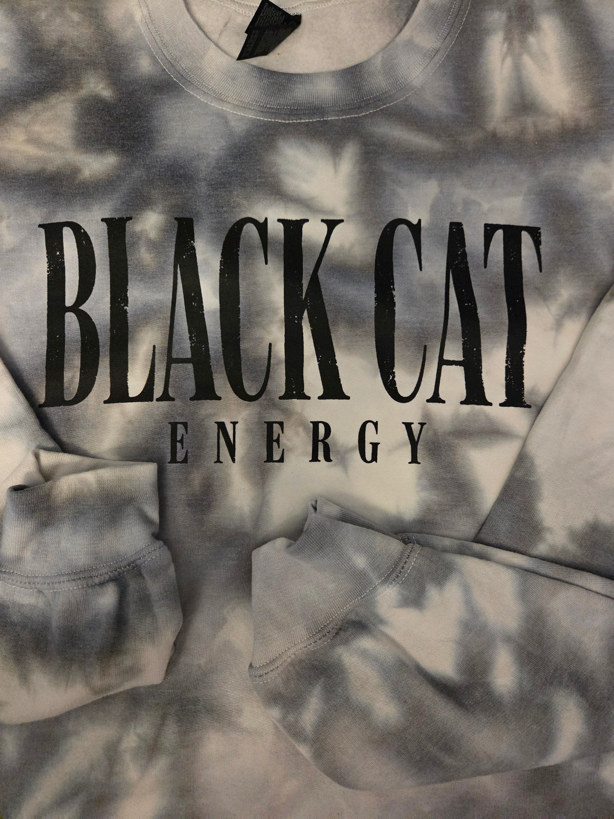 Black Cat Energy Tie-Dye Sweatshirt
