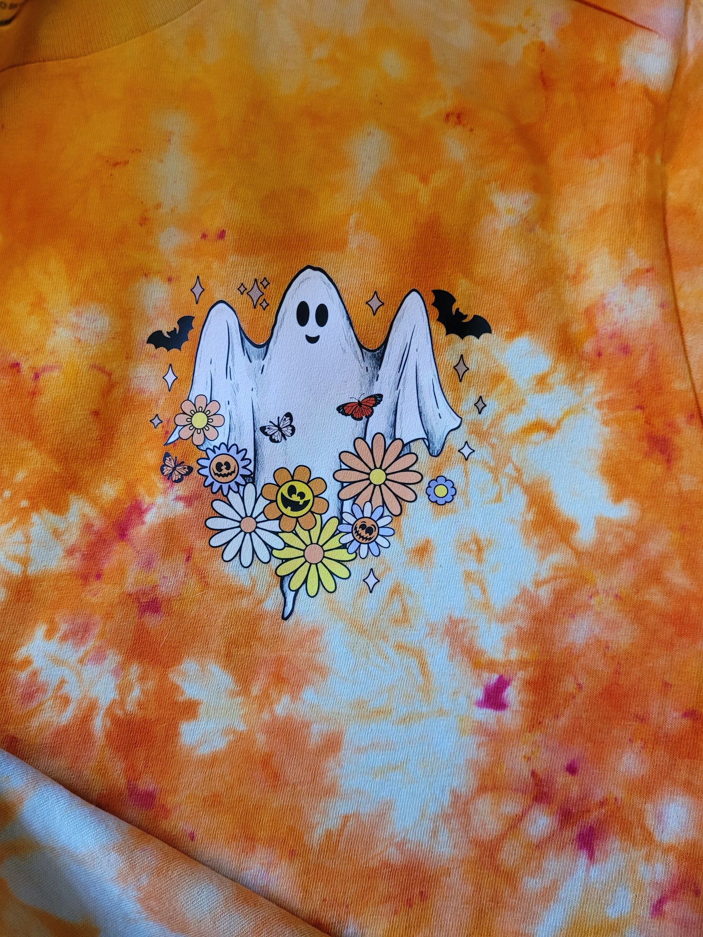 Orange Ghost Flower Tie-Dye