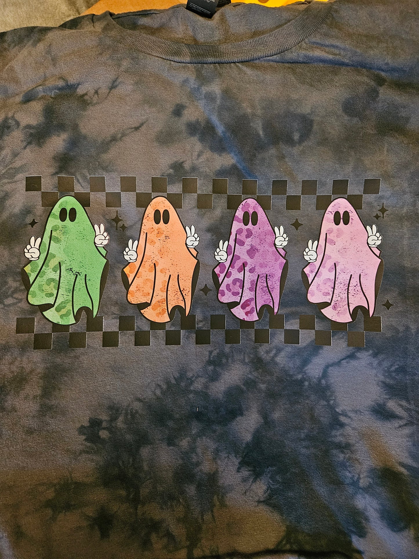 Checker Ghost Tie-Dye Shirt