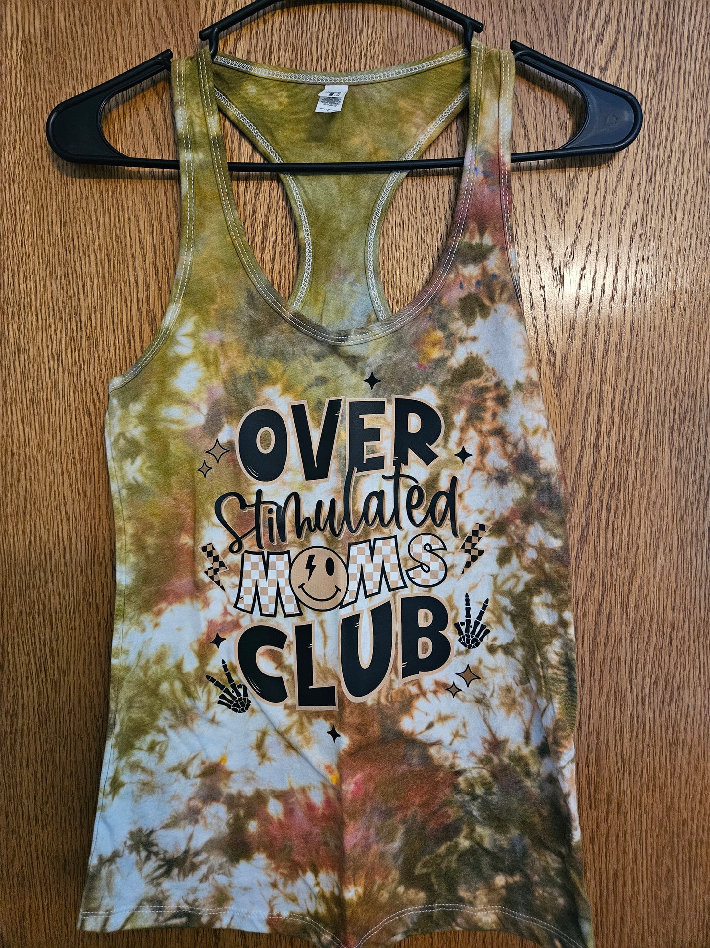 Over Stimulated Moms Club Tie-Dye Tank Top