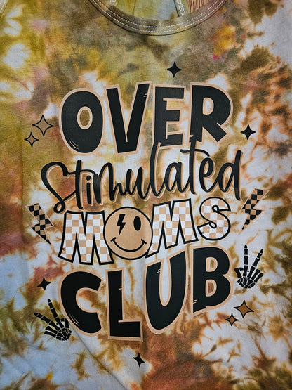 Over Stimulated Moms Club Tie-Dye Tank Top