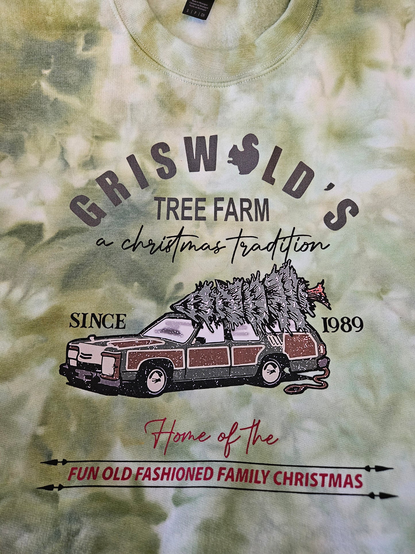Griswold Christmas Tree Farm Tie-Dye Sweatshirt