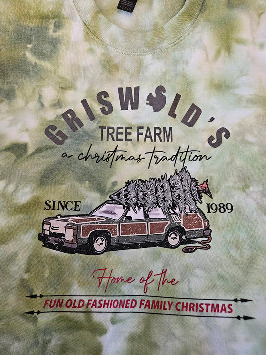 Griswold Christmas Tree Farm Tie-Dye Sweatshirt