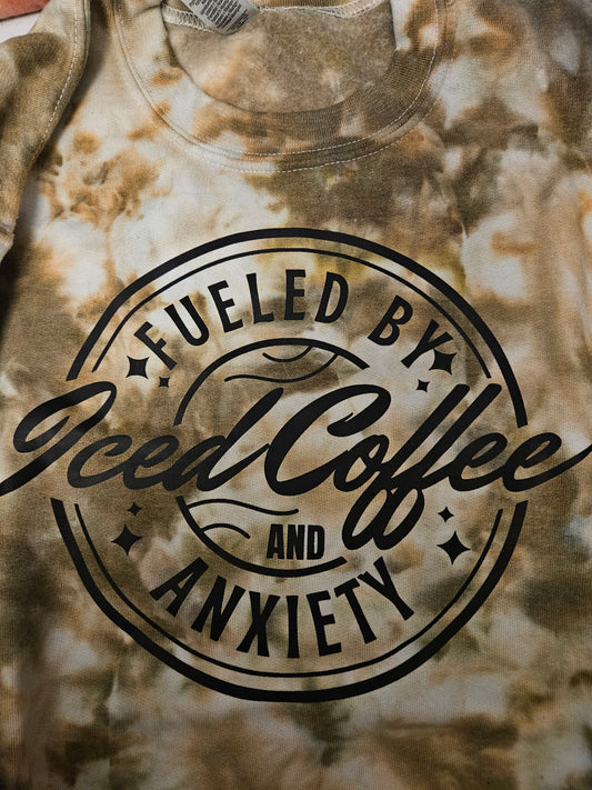 Coffee and Anxiety Tie-Dye Sweatshirt