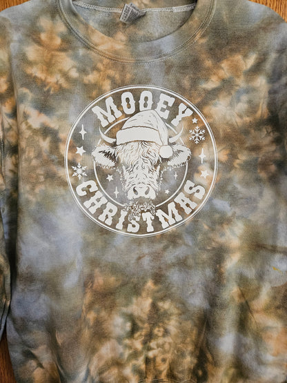 Mooey Christmas Tie-Dye Sweatshirt