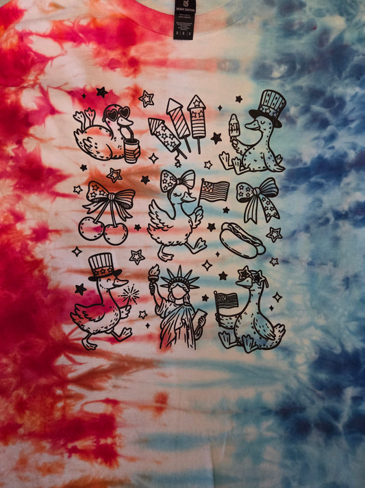 4th of July Goose tie-dye