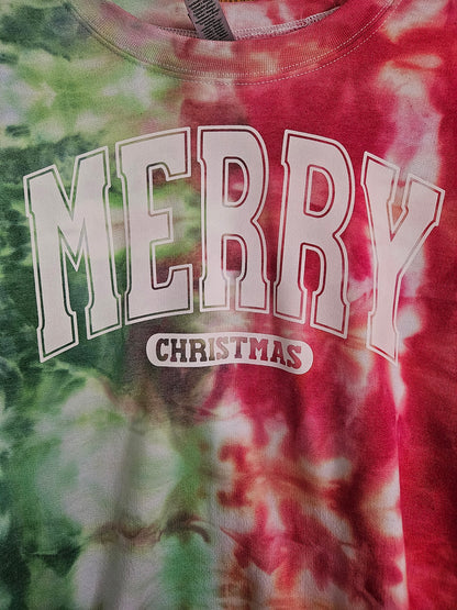 Merry Christmas Tie-Dye Sweatshirt